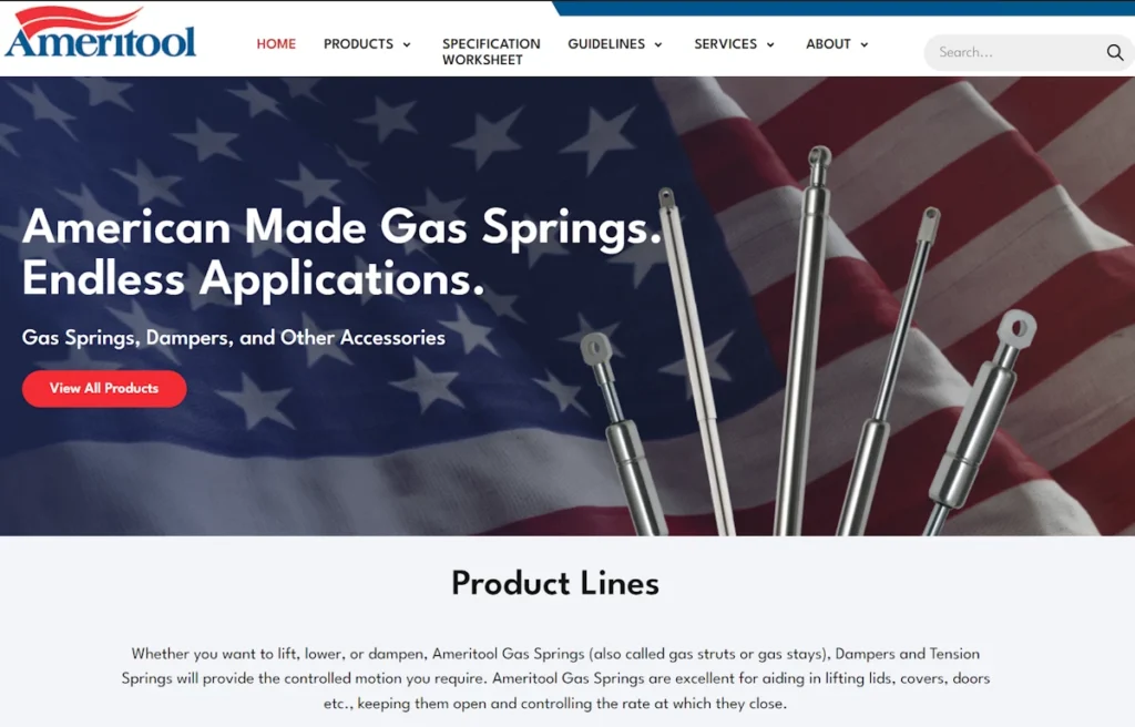 Ameritool Manufacturing Web Site screen capture